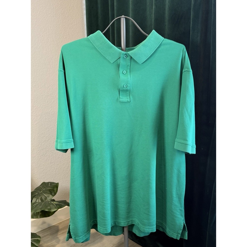 Nordstrom Men's Shop 3XB Green 100% Cotton Polo Shirt Short Sleeve 3X